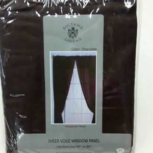 Sultan's Linens Sheer Voile Window 4 Panels Choclate Brown 59"X 84" Rod Pocket